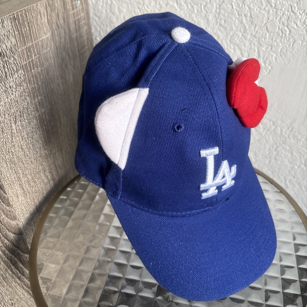 LA Dodgers Baseball HELLO KITTY Night Hat Ears Bow Genuine MLB Sanrio RARE HTF - Picture 4 of 13